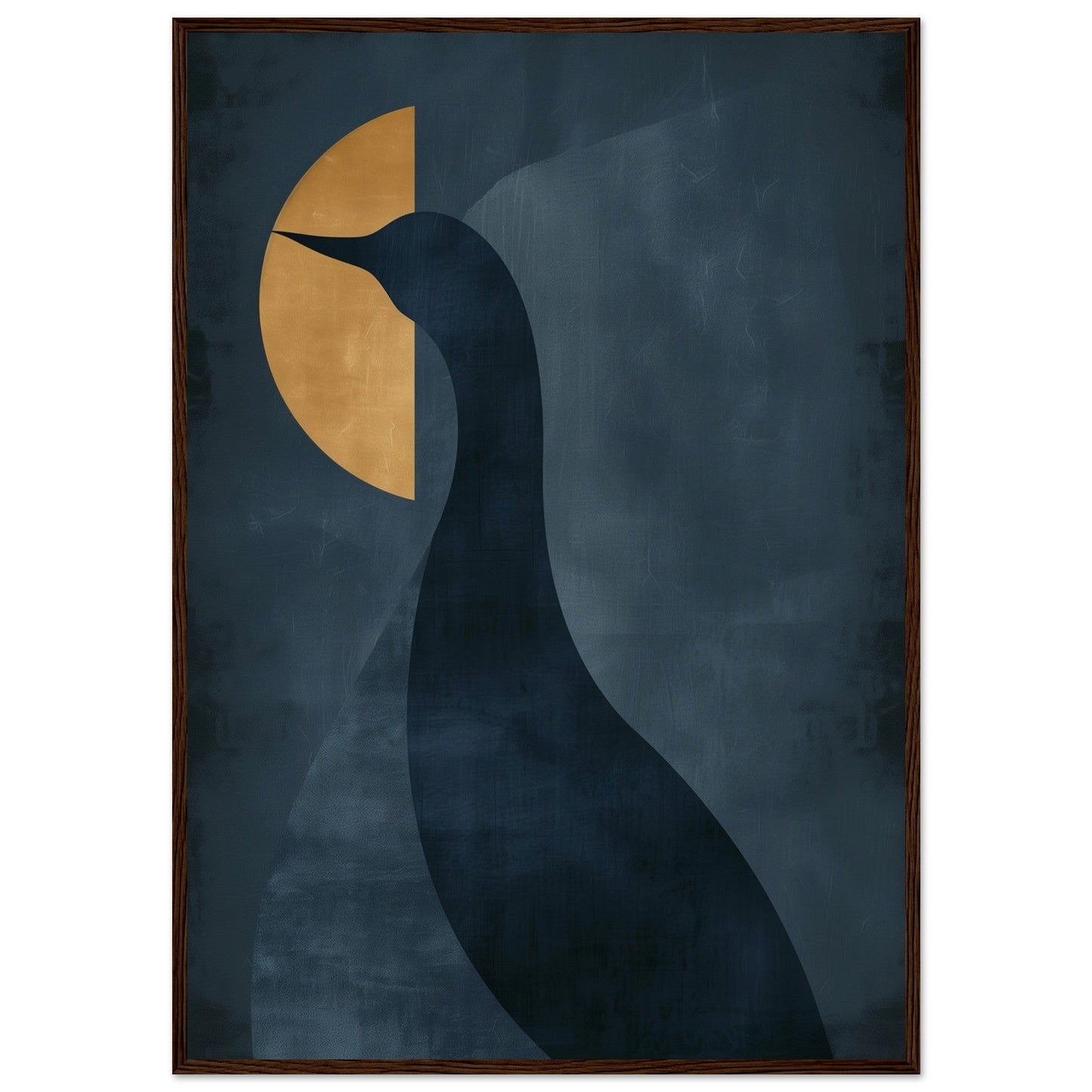 Poster Bleu Canard ( 70x100-cm-Bois-foncé)