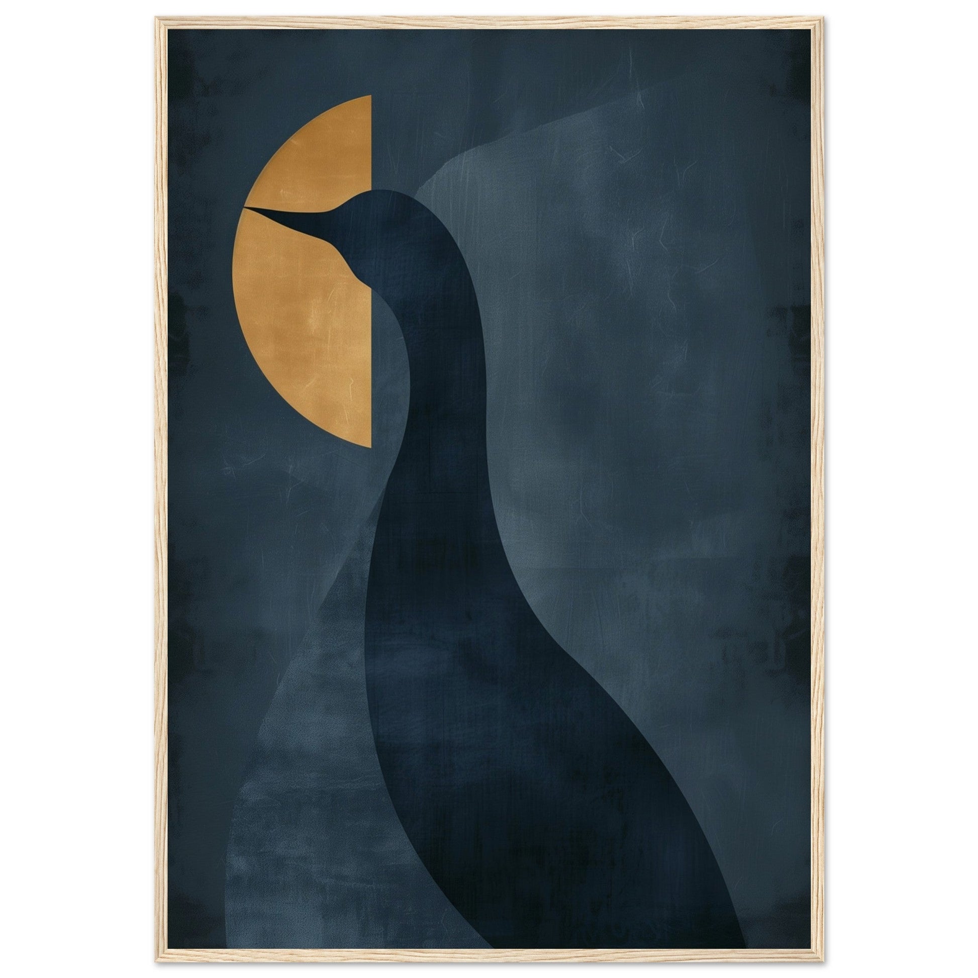 Poster Bleu Canard ( 70x100-cm-Bois-clair)