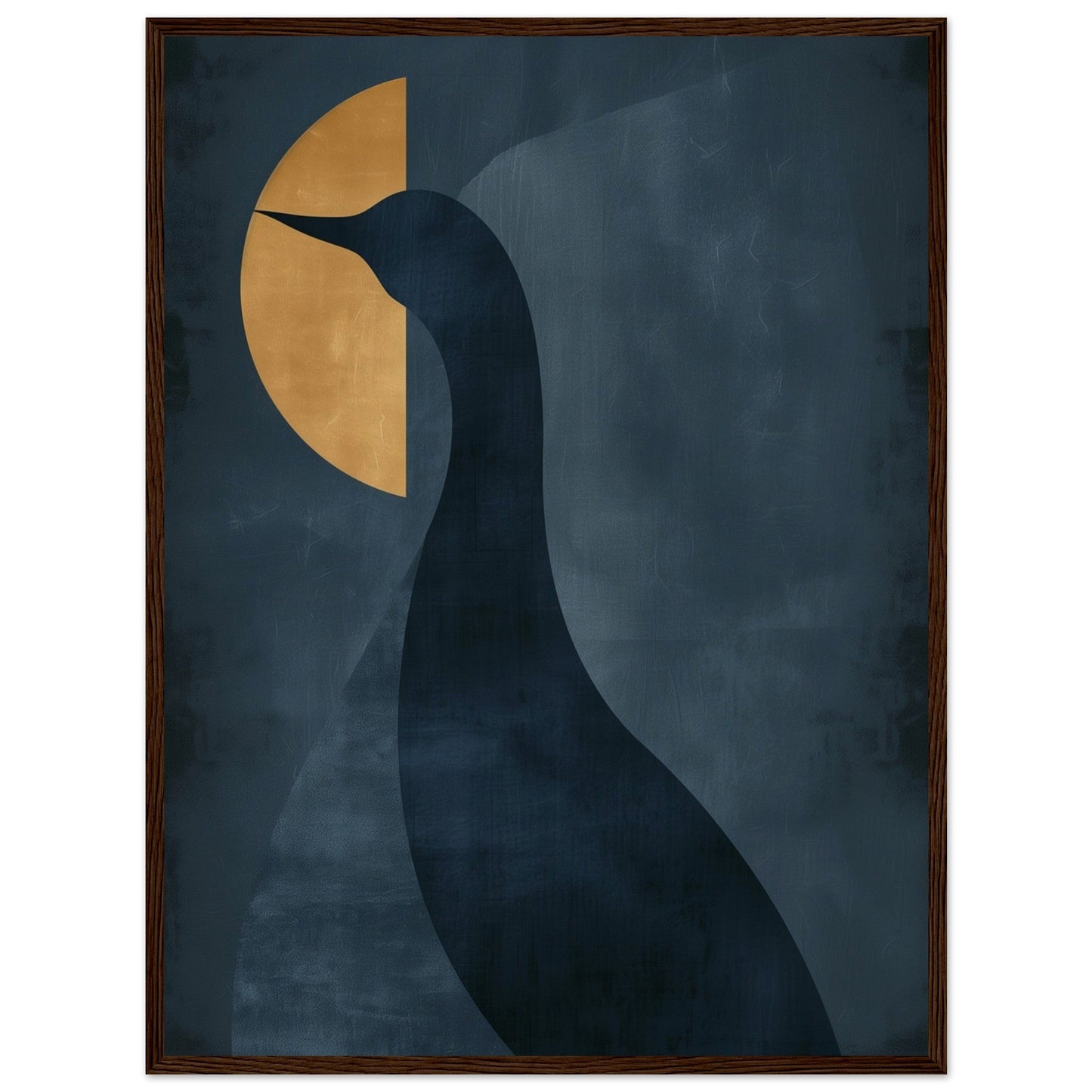 Poster Bleu Canard ( 60x80-cm-Bois-foncé)