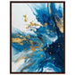 Poster Bleu et Or ( 45x60-cm-Bois-foncé)