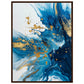 Poster Bleu et Or ( 60x80-cm-Bois-foncé)