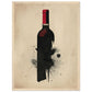 Poster Bouteille de Vin ( 45x60-cm-Bois-clair)