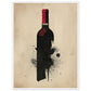 Poster Bouteille de Vin ( 60x80-cm-Bois-blanc)