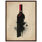 Poster Bouteille de Vin ( 45x60-cm-Bois-foncé)