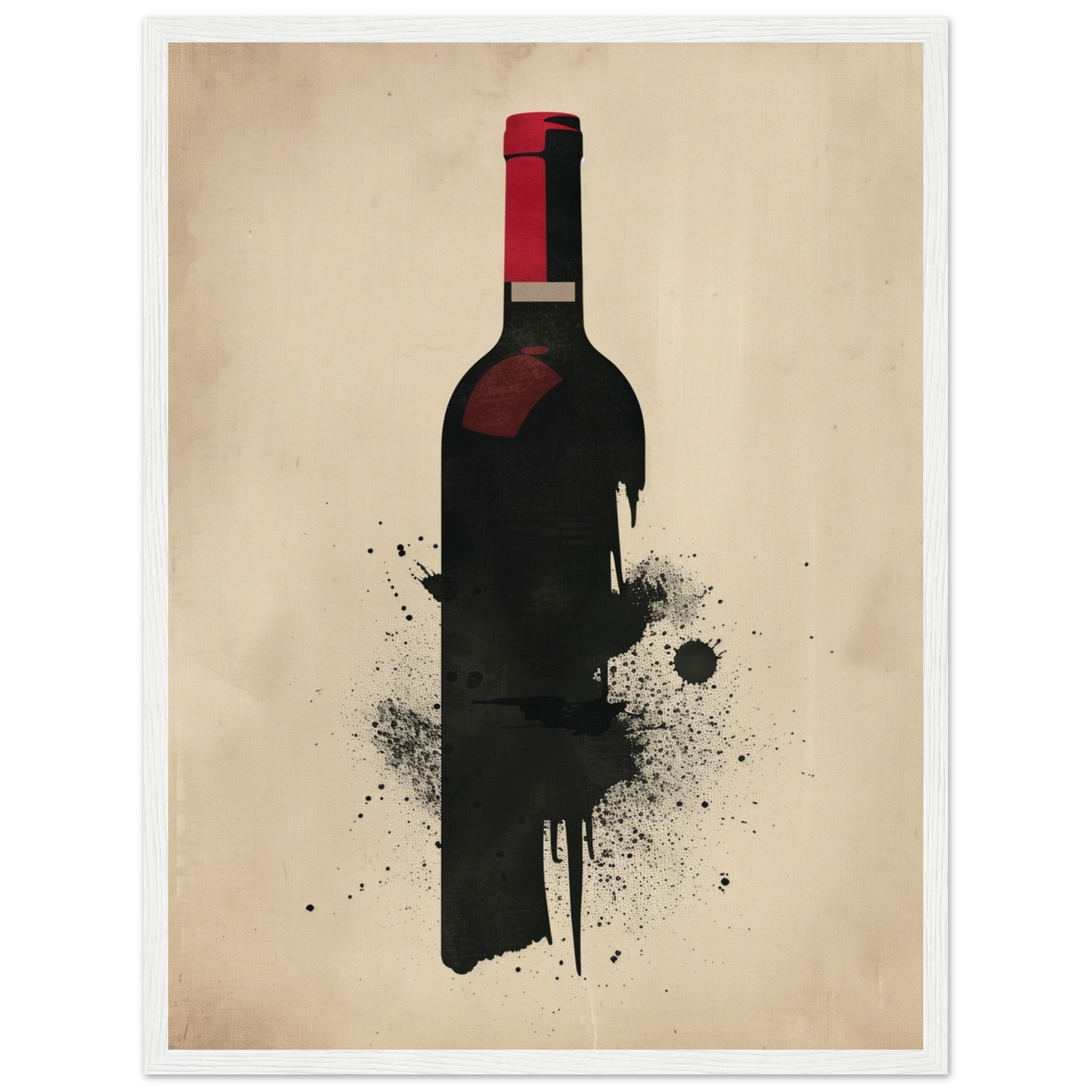 Poster Bouteille de Vin ( 45x60-cm-Bois-blanc)