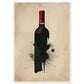 Poster Bouteille de Vin ( 70x100-cm-Bois-blanc)