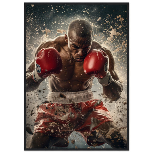 Poster Boxe Anglaise ( 70x100-cm-Bois-noir)