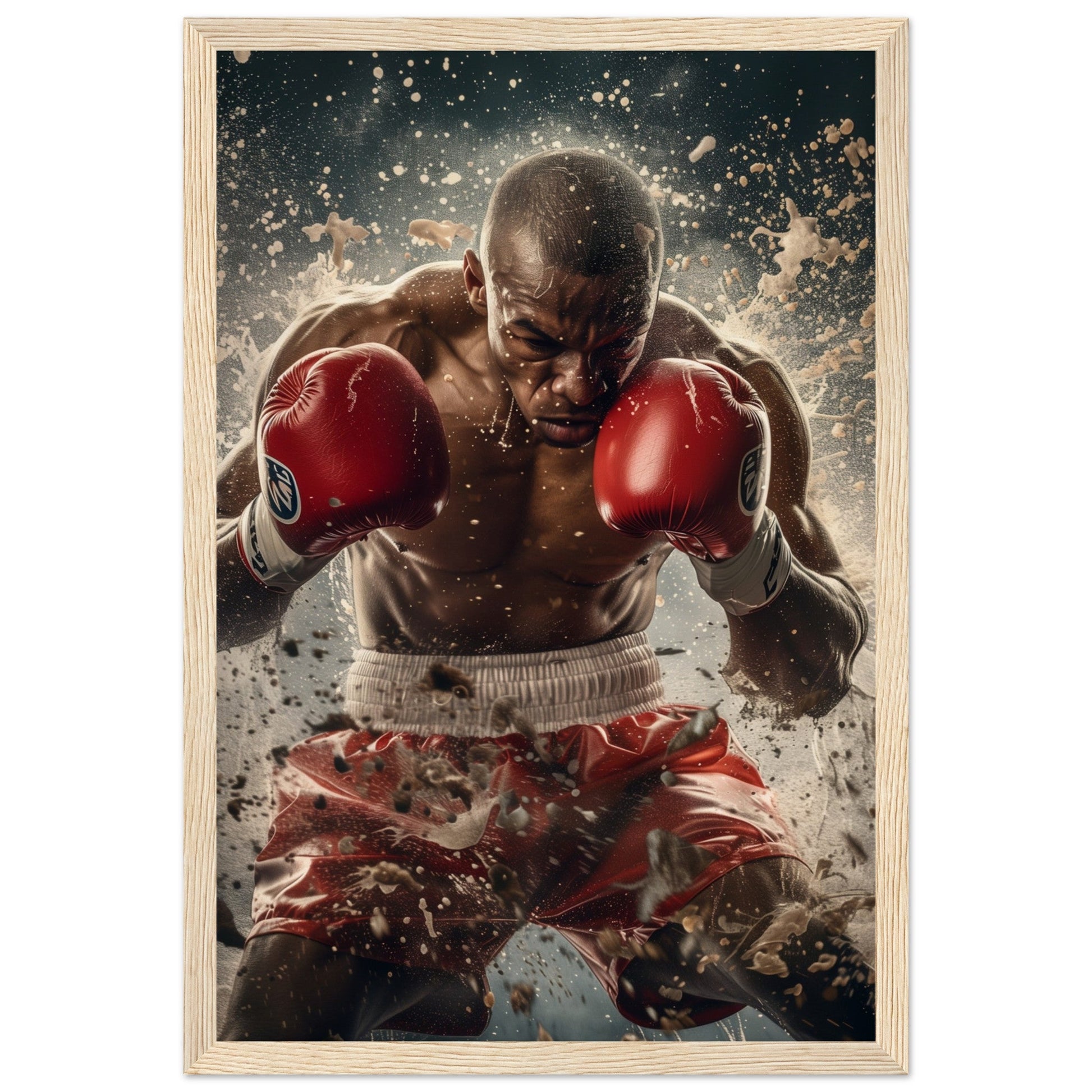 Poster Boxe Anglaise ( 30x45-cm-Bois-clair)