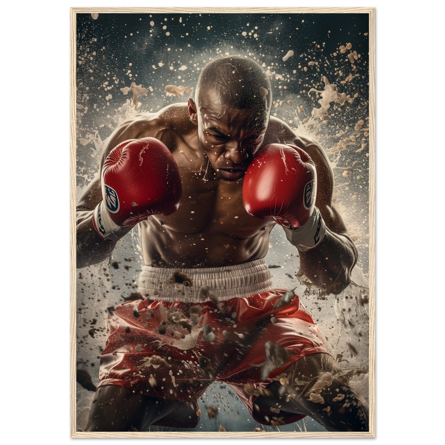 Poster Boxe Anglaise ( 70x100-cm-Bois-clair)