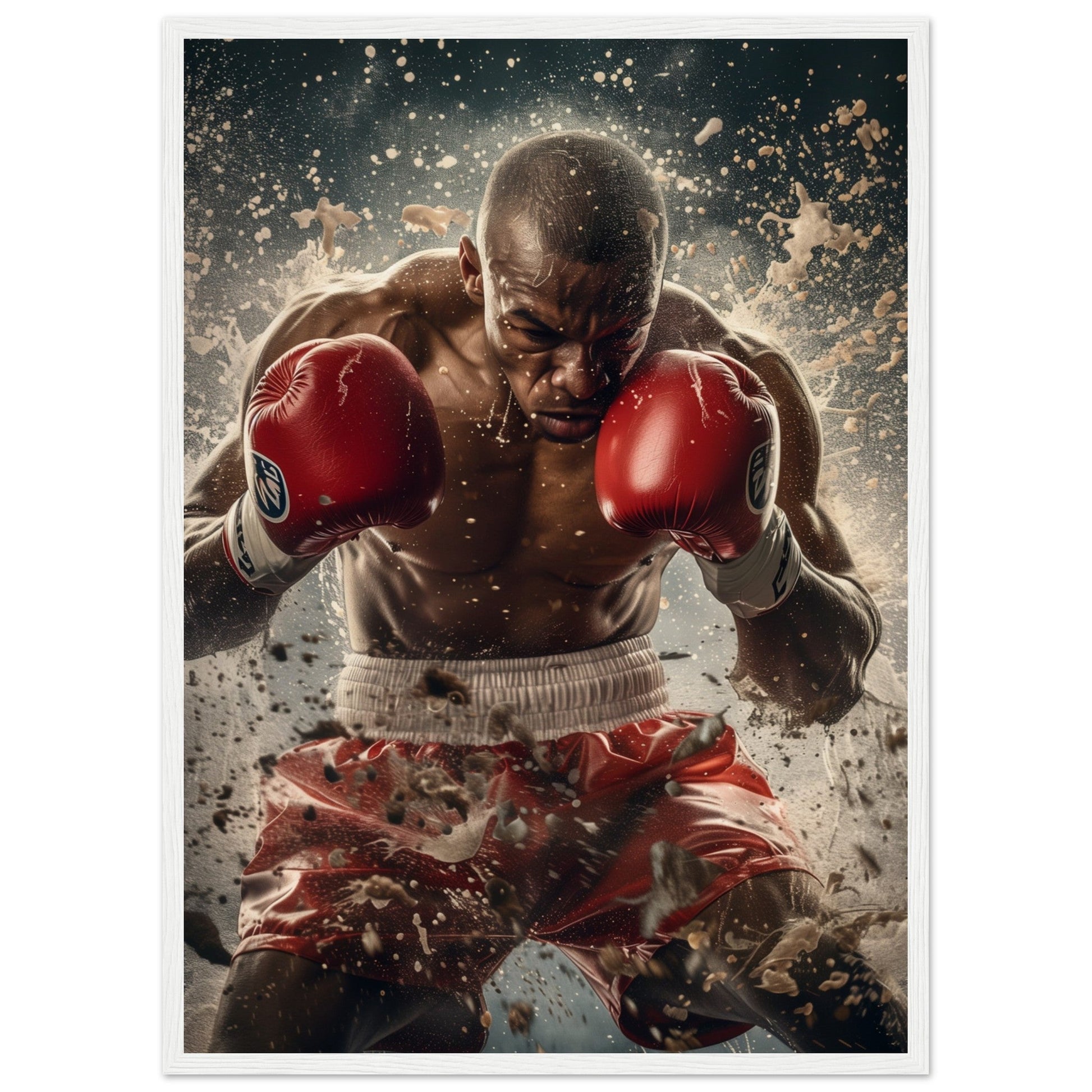 Poster Boxe Anglaise ( 50x70-cm-Bois-blanc)