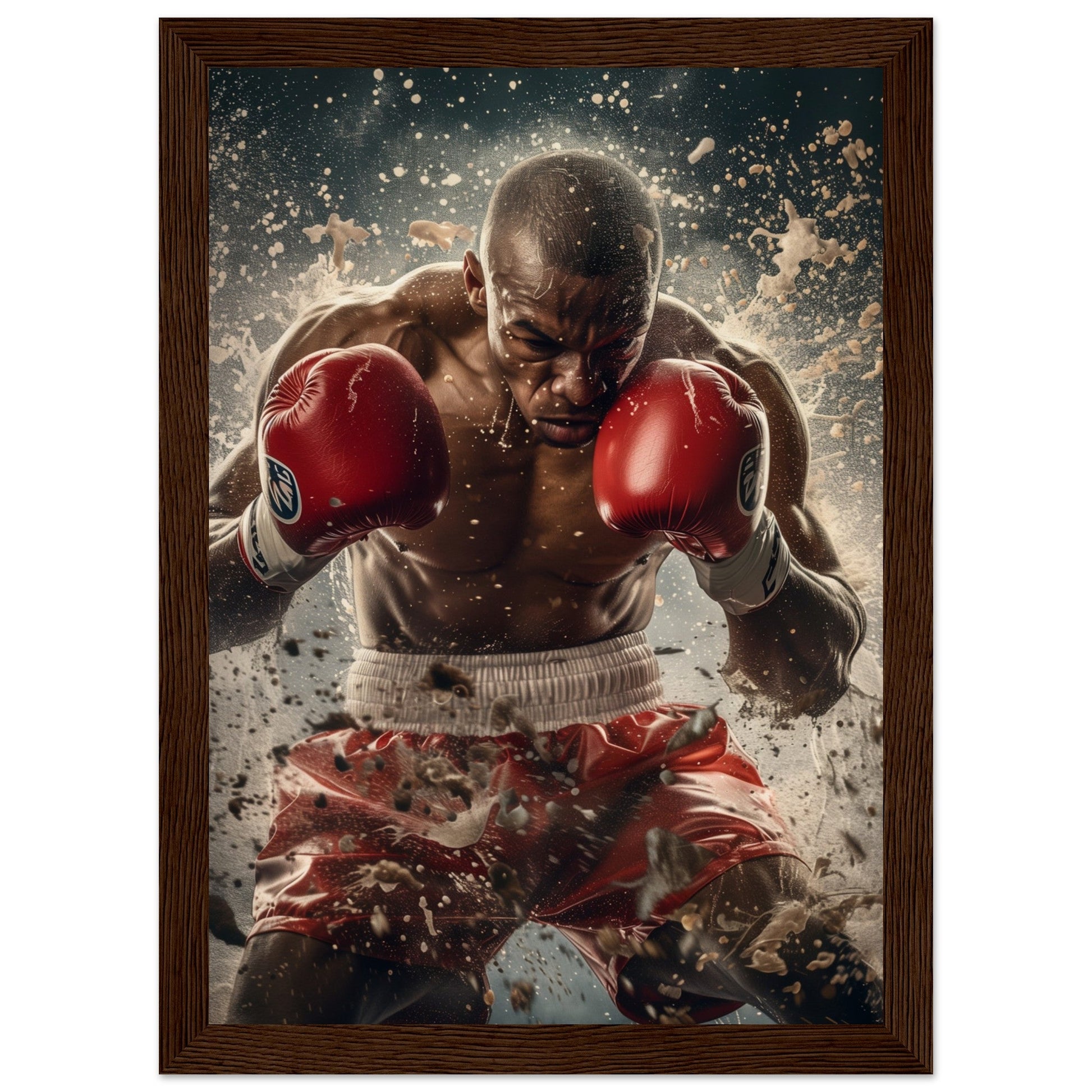 Poster Boxe Anglaise ( 21x29.7-cm-Bois-foncé)