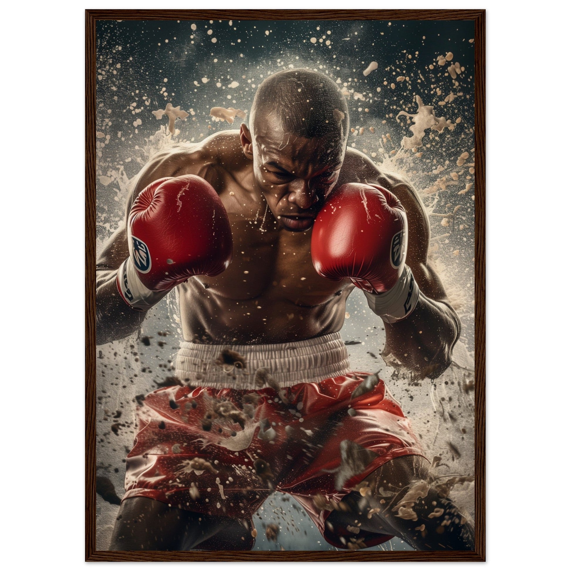 Poster Boxe Anglaise ( 50x70-cm-Bois-foncé)