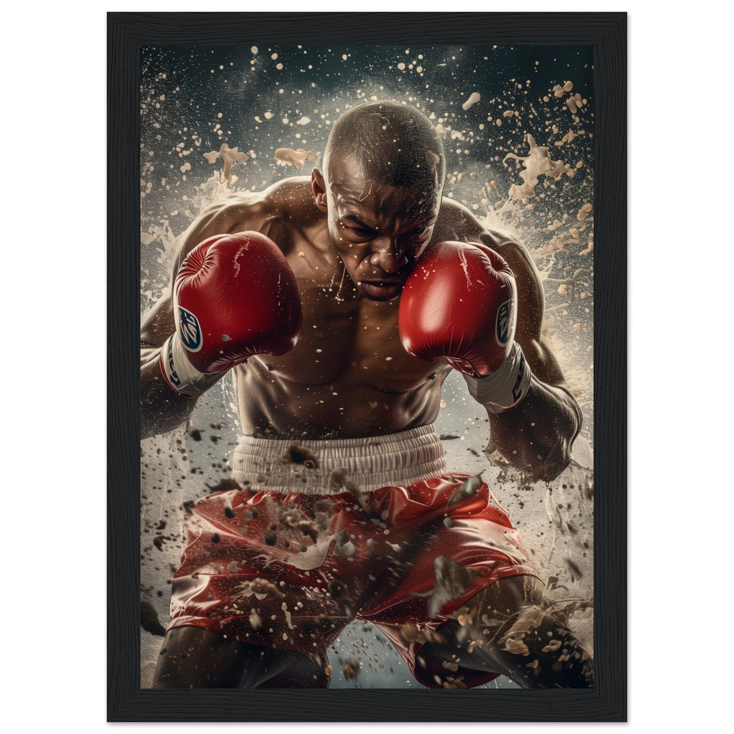 Poster Boxe Anglaise ( 21x29.7-cm-Bois-noir)