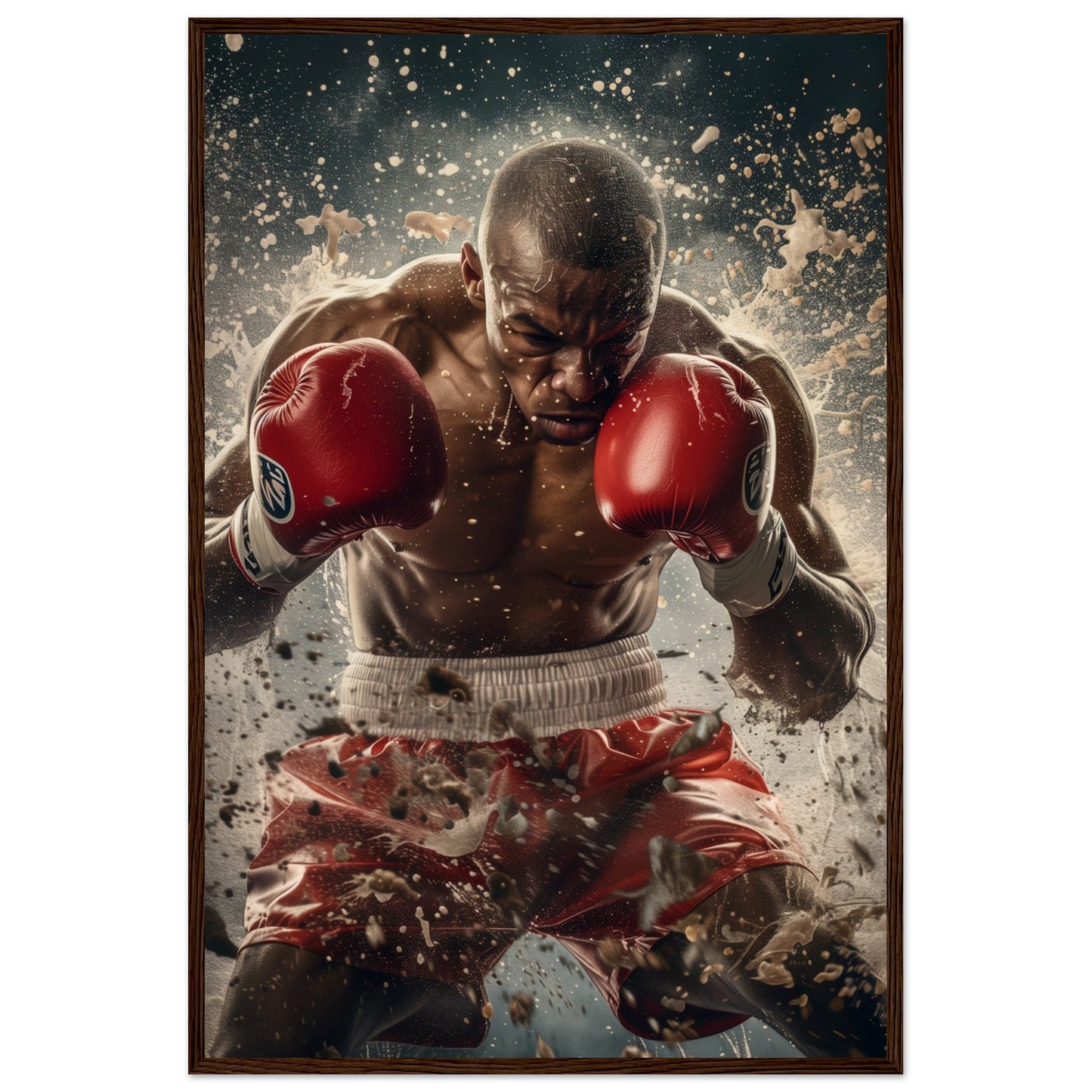 Poster Boxe Anglaise ( 60x90-cm-Bois-foncé)