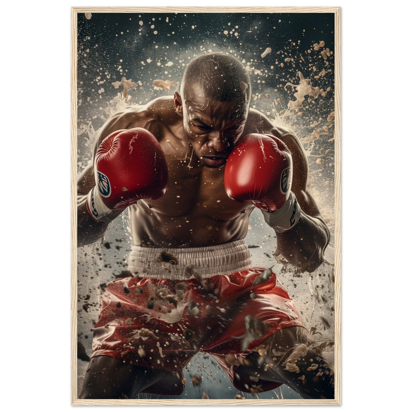 Poster Boxe Anglaise ( 60x90-cm-Bois-clair)