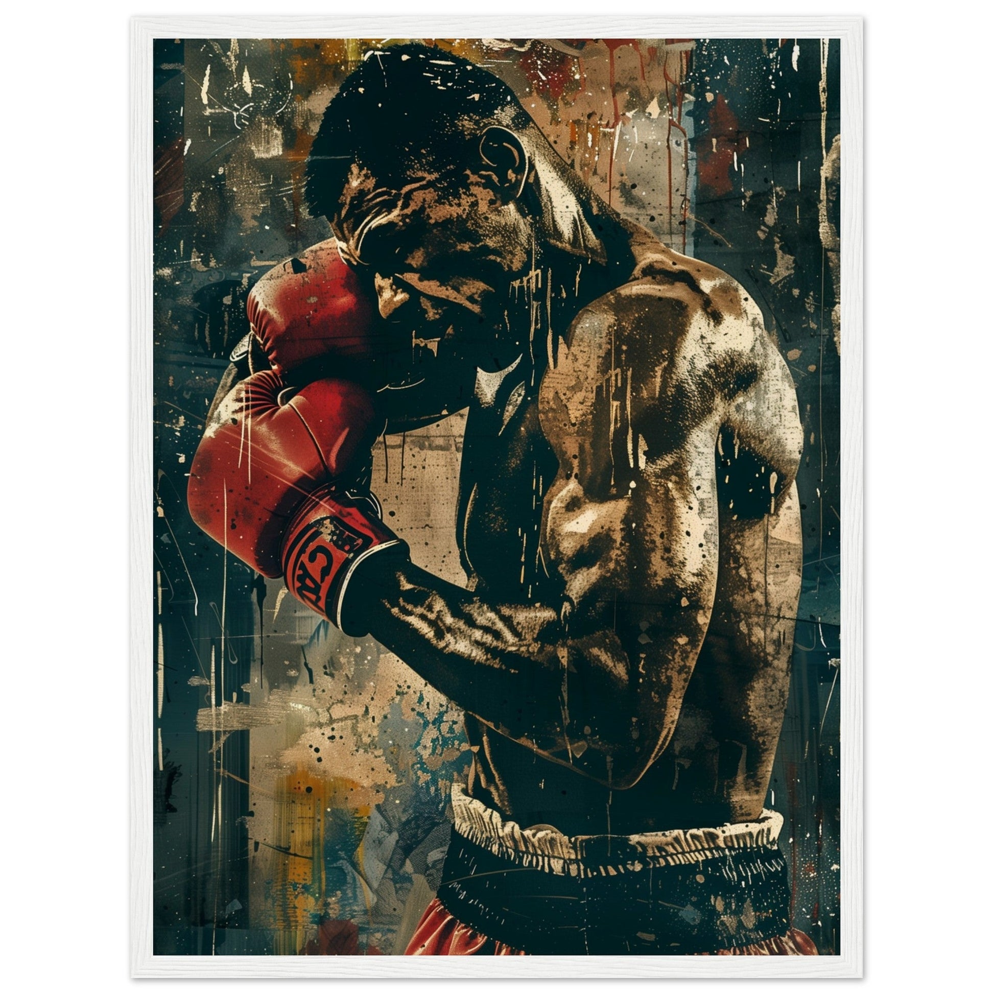 Poster Boxe Espagnol ( 45x60-cm-Bois-blanc)