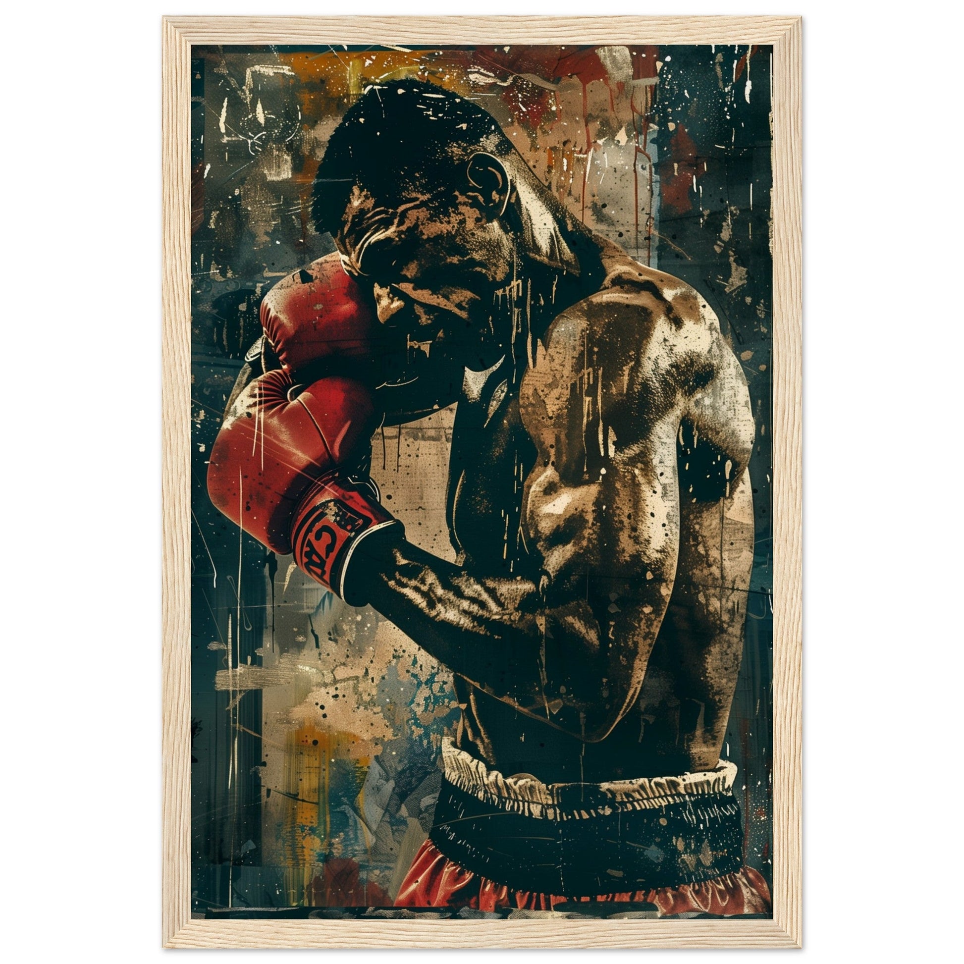 Poster Boxe Espagnol ( 30x45-cm-Bois-clair)