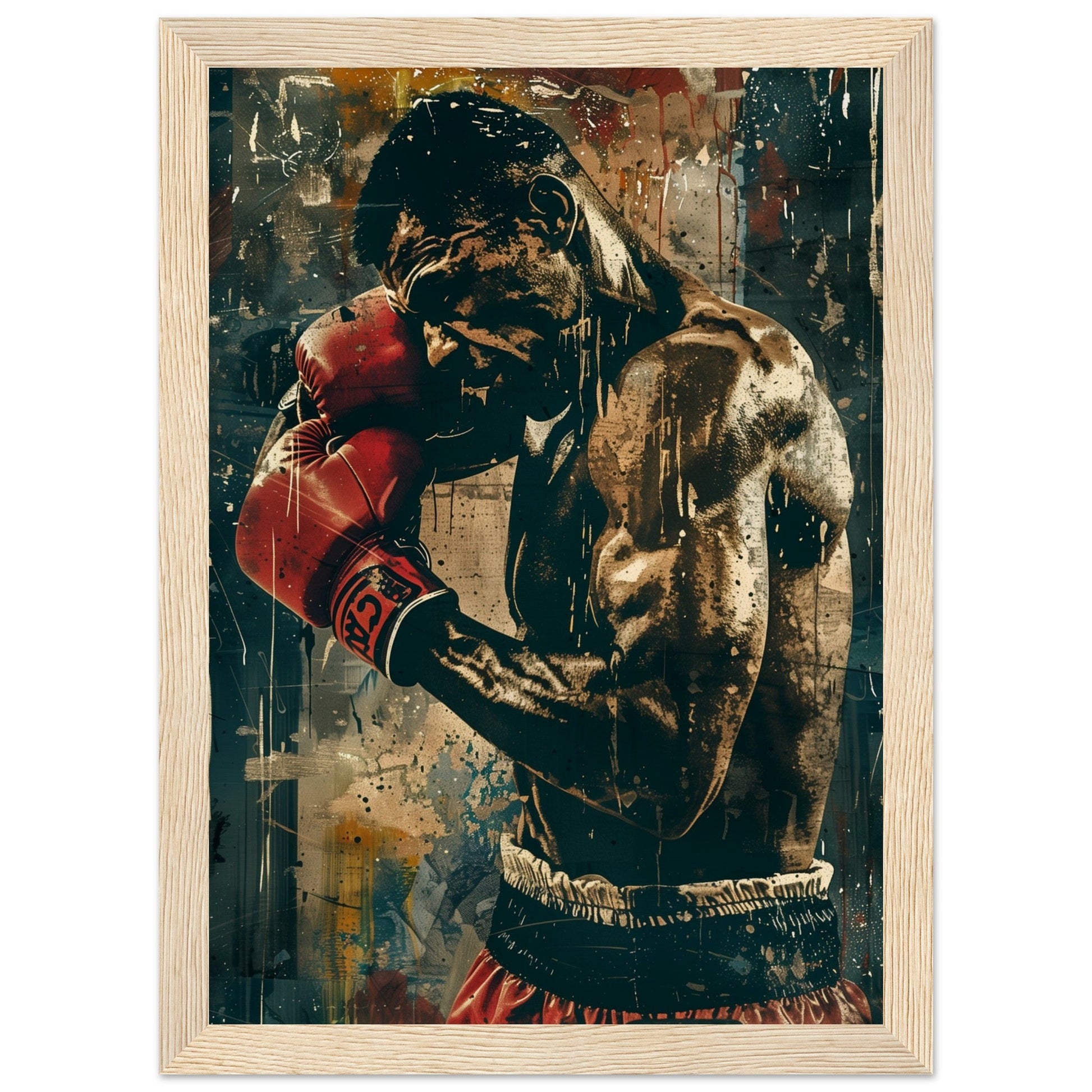 Poster Boxe Espagnol ( 21x29.7-cm-Bois-clair)