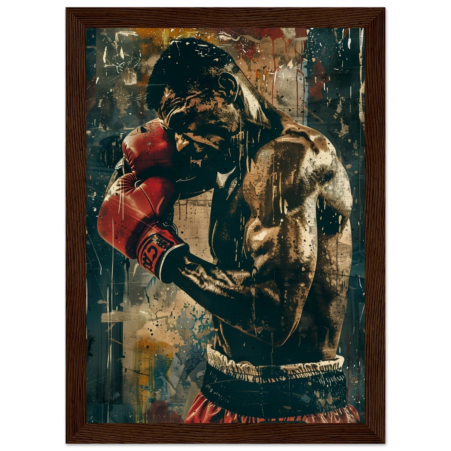 Poster Boxe Espagnol ( 21x29.7-cm-Bois-foncé)