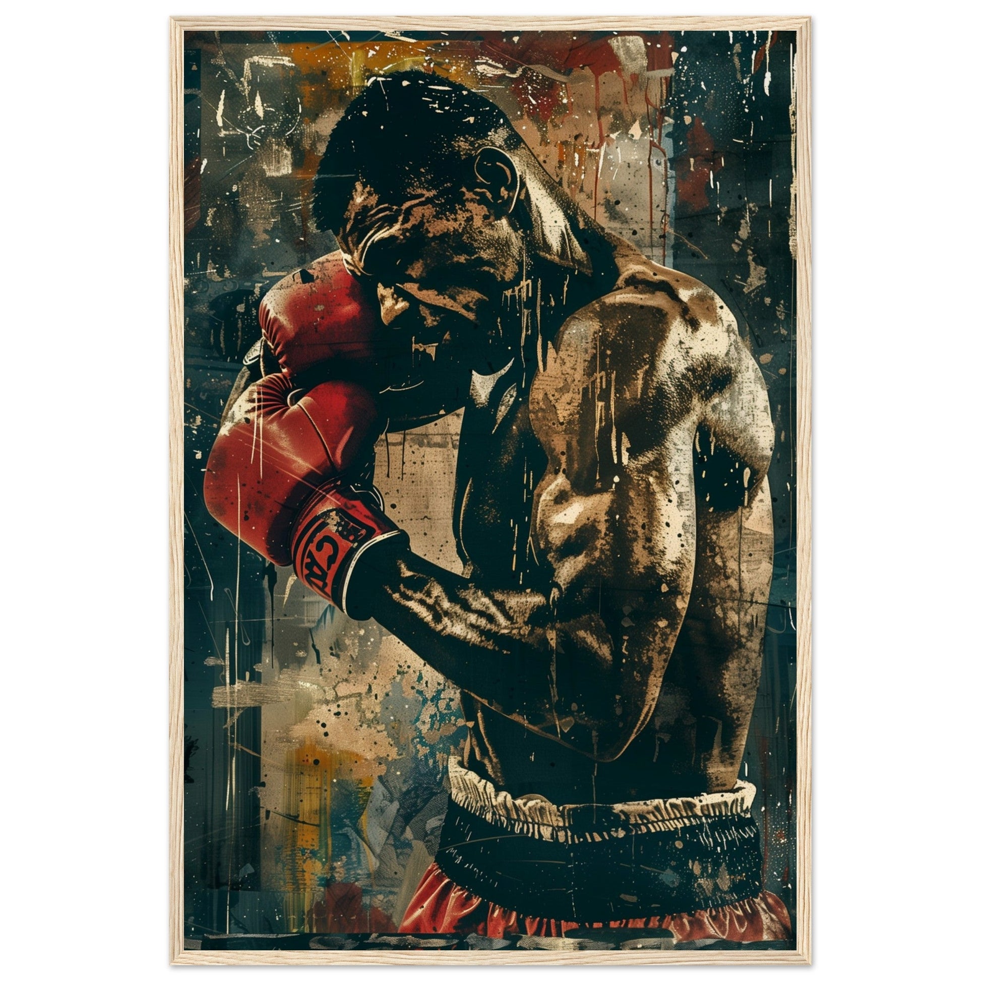 Poster Boxe Espagnol ( 60x90-cm-Bois-clair)