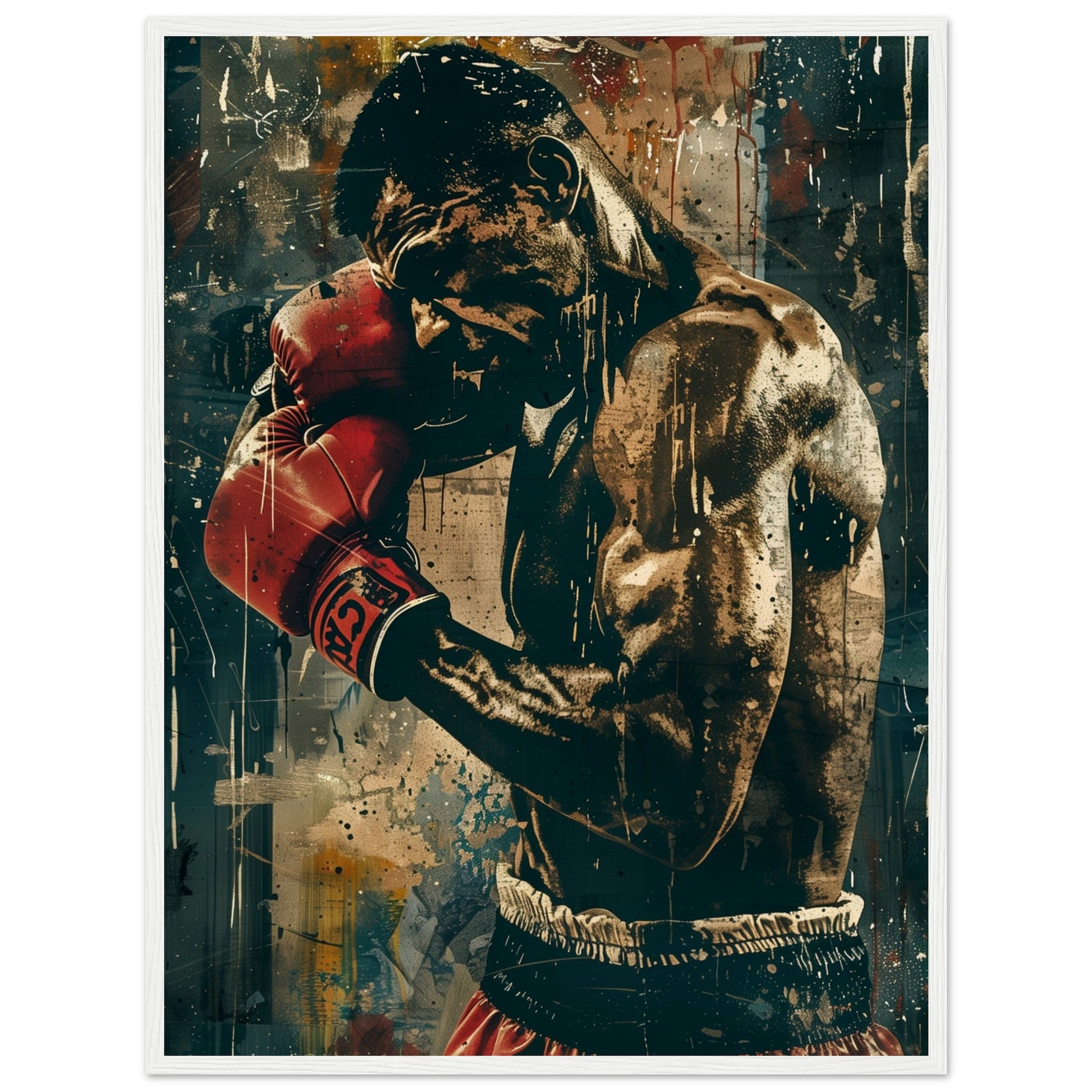 Poster Boxe Espagnol ( 60x80-cm-Bois-blanc)