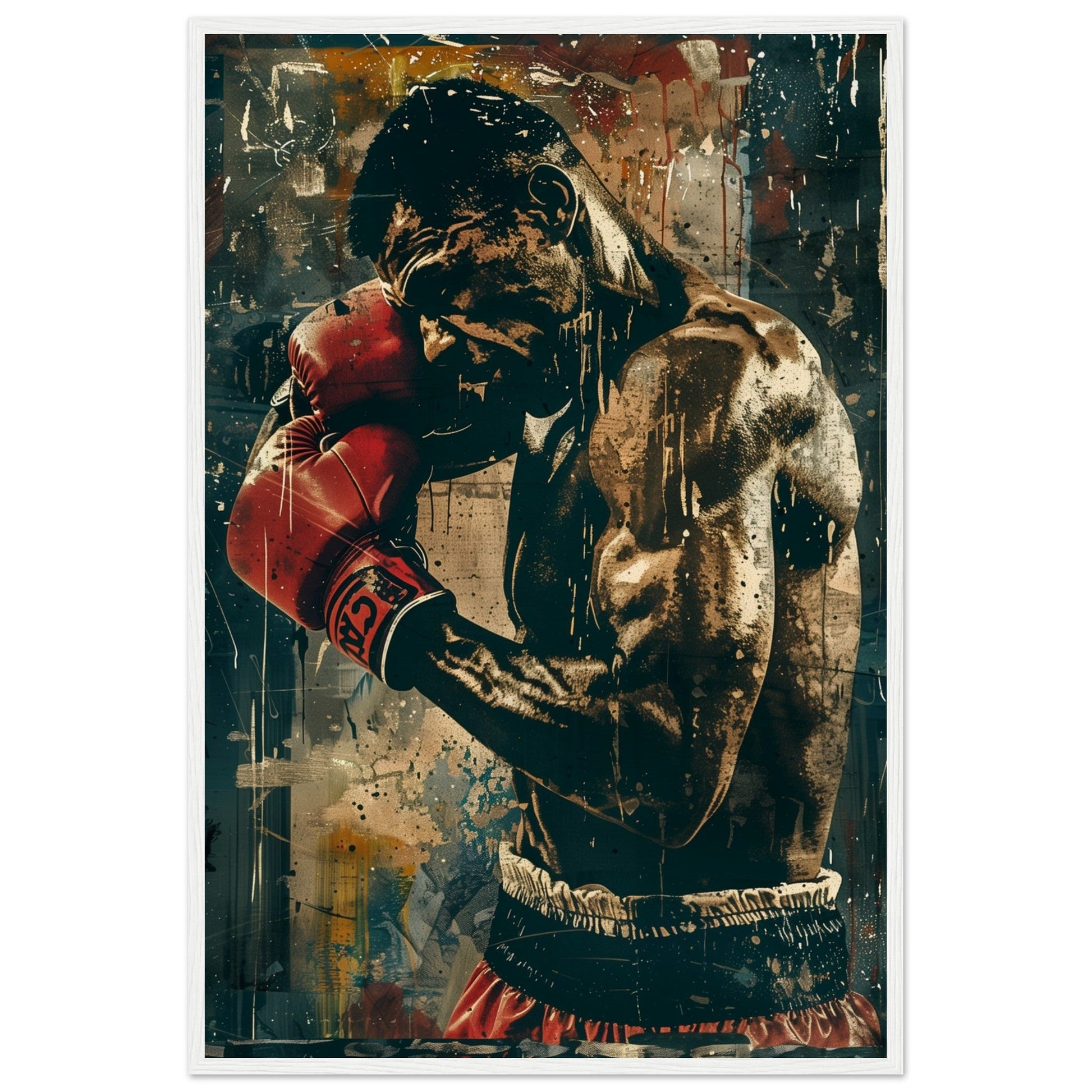 Poster Boxe Espagnol ( 60x90-cm-Bois-blanc)