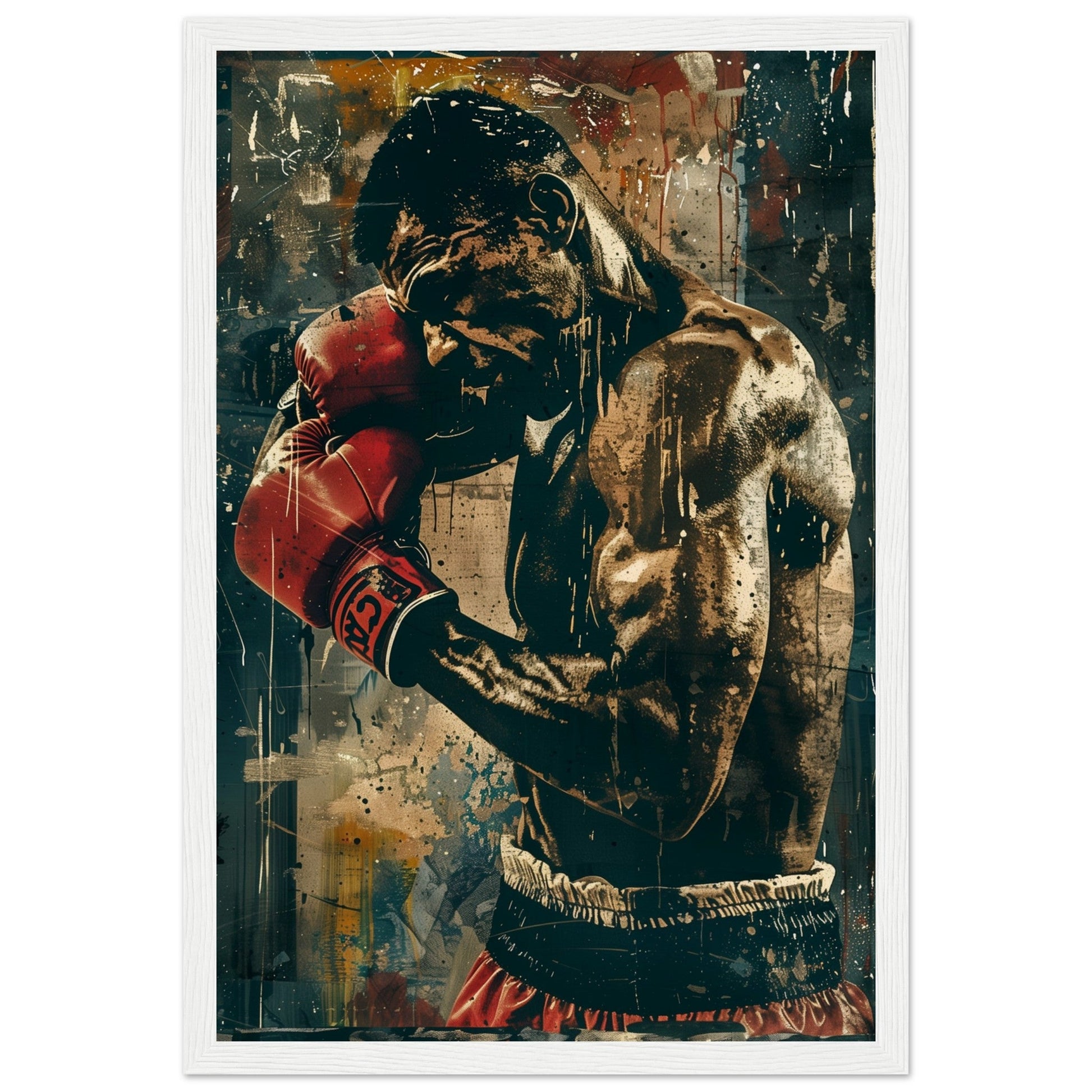 Poster Boxe Espagnol ( 30x45-cm-Bois-blanc)