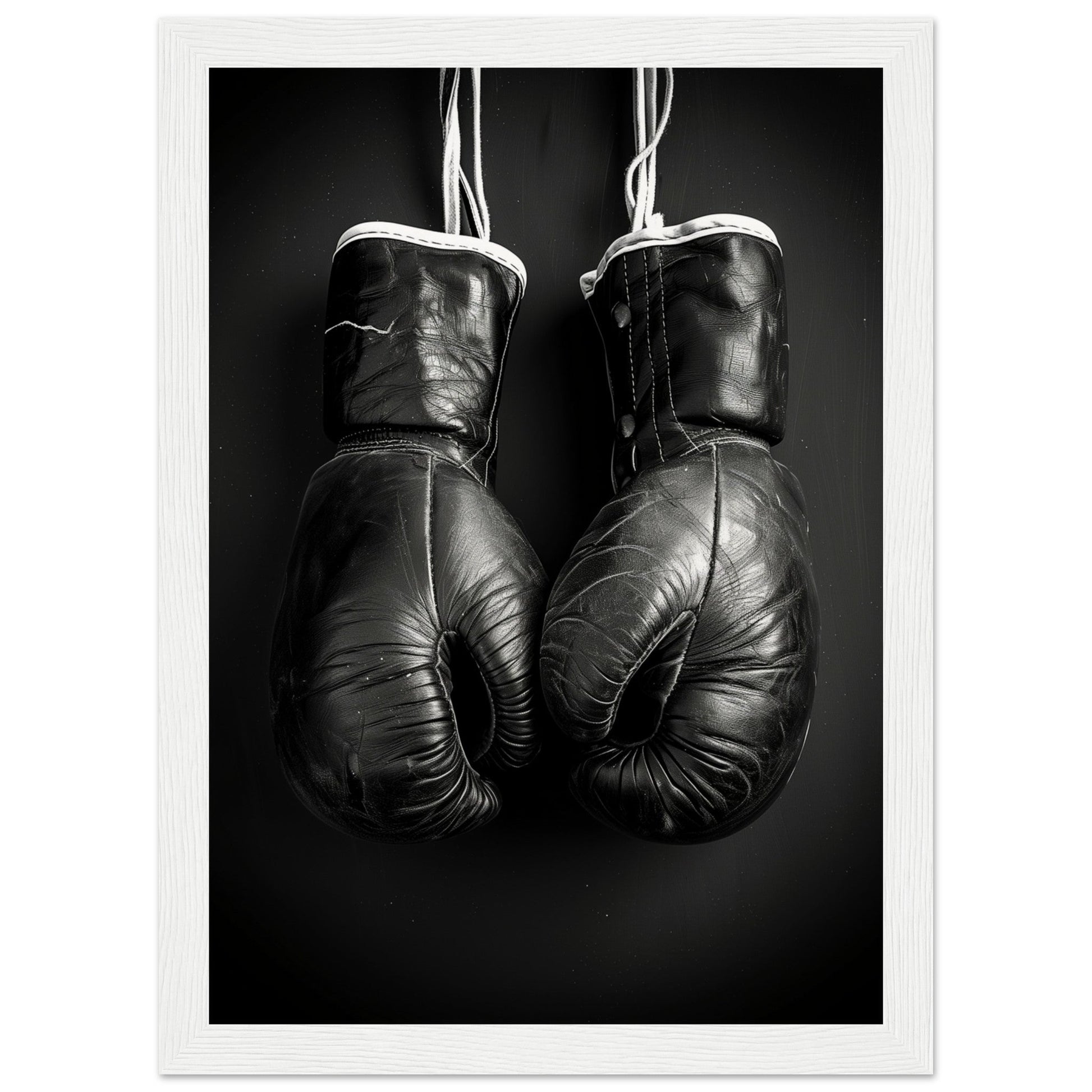 Poster Boxe Noir et Blanc ( 21x29.7-cm-Bois-blanc)