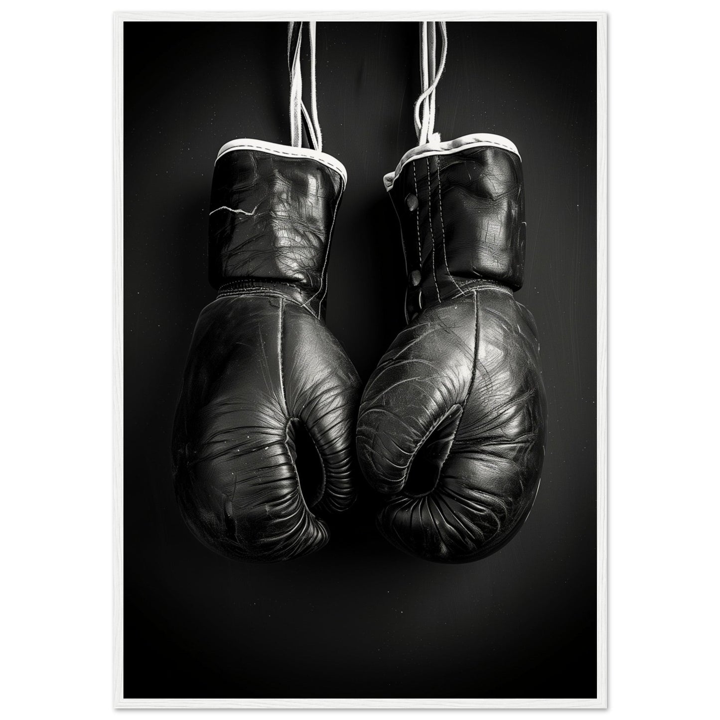 Poster Boxe Noir et Blanc ( 70x100-cm-Bois-blanc)