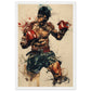 Poster Boxe Thaï ( 30x45-cm-Bois-blanc)