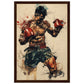 Poster Boxe Thaï ( 30x45-cm-Bois-foncé)