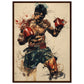 Poster Boxe Thaï ( 50x70-cm-Bois-foncé)