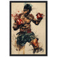 Poster Boxe Thaï ( 30x45-cm-Bois-noir)