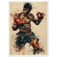 Poster Boxe Thaï ( 50x70-cm-Bois-blanc)