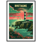 Poster Bretagne Coloré ( 70x100-cm-Bois-noir)