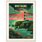 Poster Bretagne Coloré ( 50x70-cm-Bois-clair)