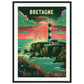 Poster Bretagne Coloré ( 50x70-cm-Bois-noir)