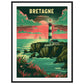 Poster Bretagne Coloré ( 60x80-cm-Bois-noir)