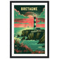 Poster Bretagne Coloré ( 30x45-cm-Bois-noir)