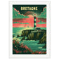 Poster Bretagne Coloré ( 50x70-cm-Bois-blanc)