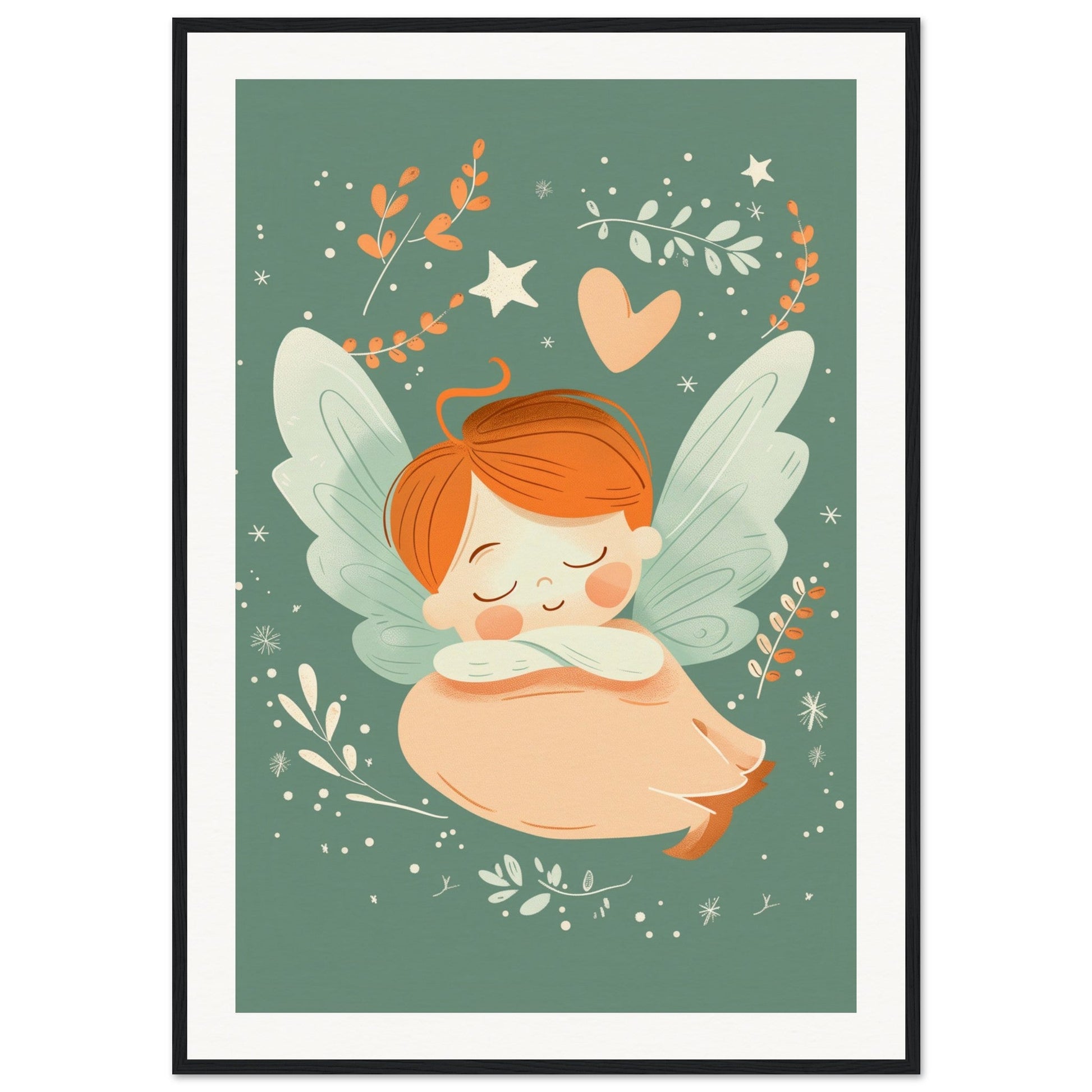 Poster Chambre Bébé Mignon ( 70x100-cm-Bois-noir)