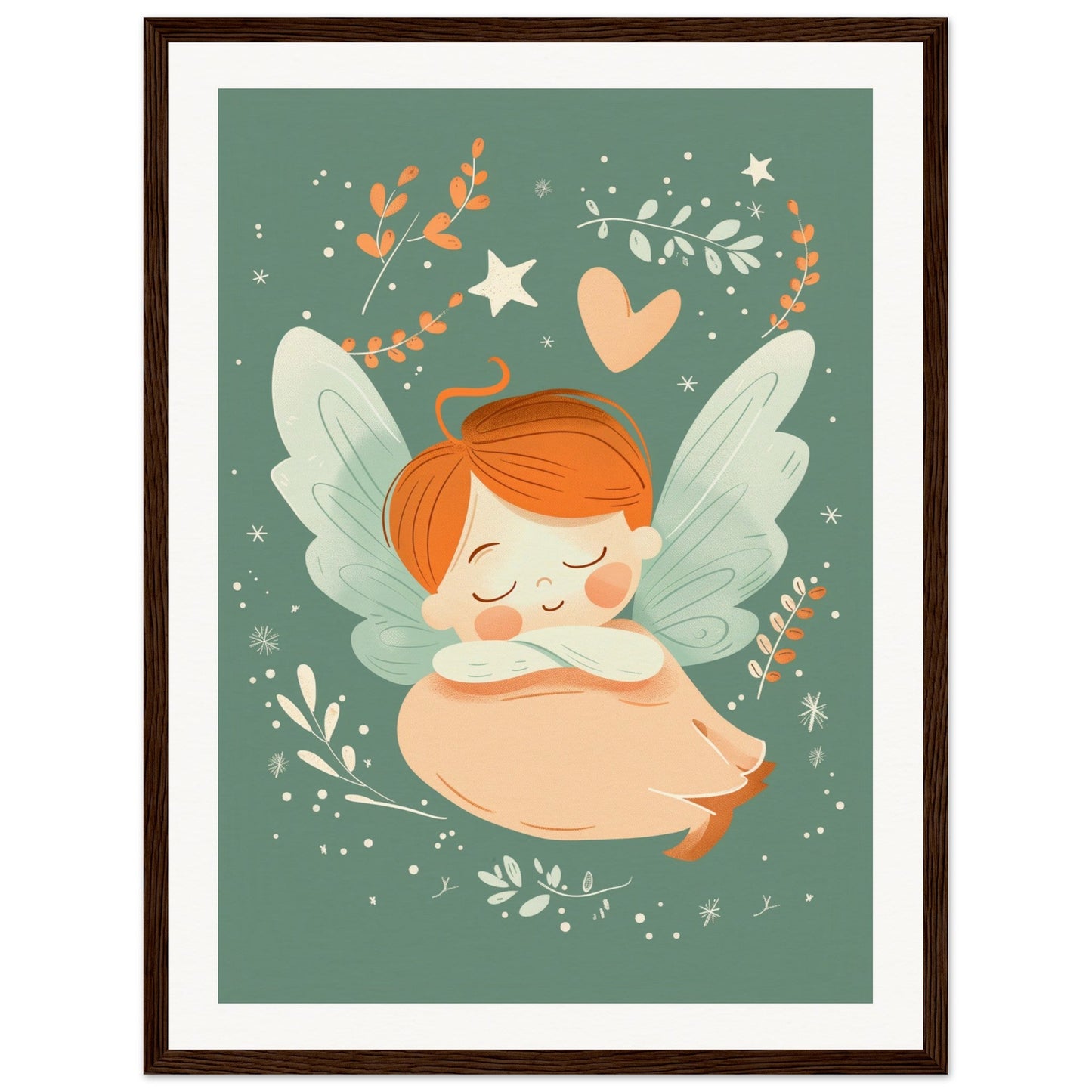 Poster Chambre Bébé Mignon ( 45x60-cm-Bois-foncé)