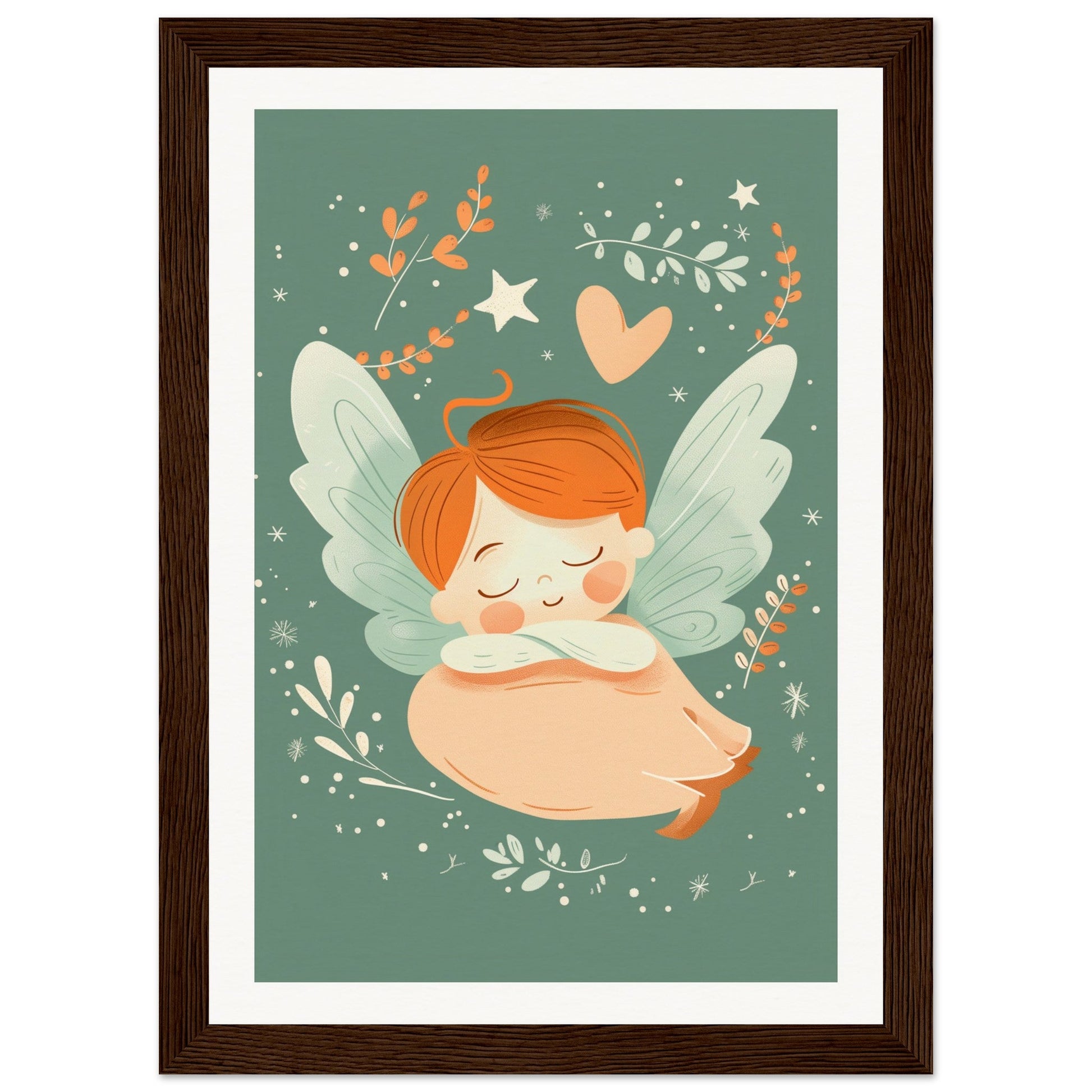 Poster Chambre Bébé Mignon ( 21x29.7-cm-Bois-foncé)