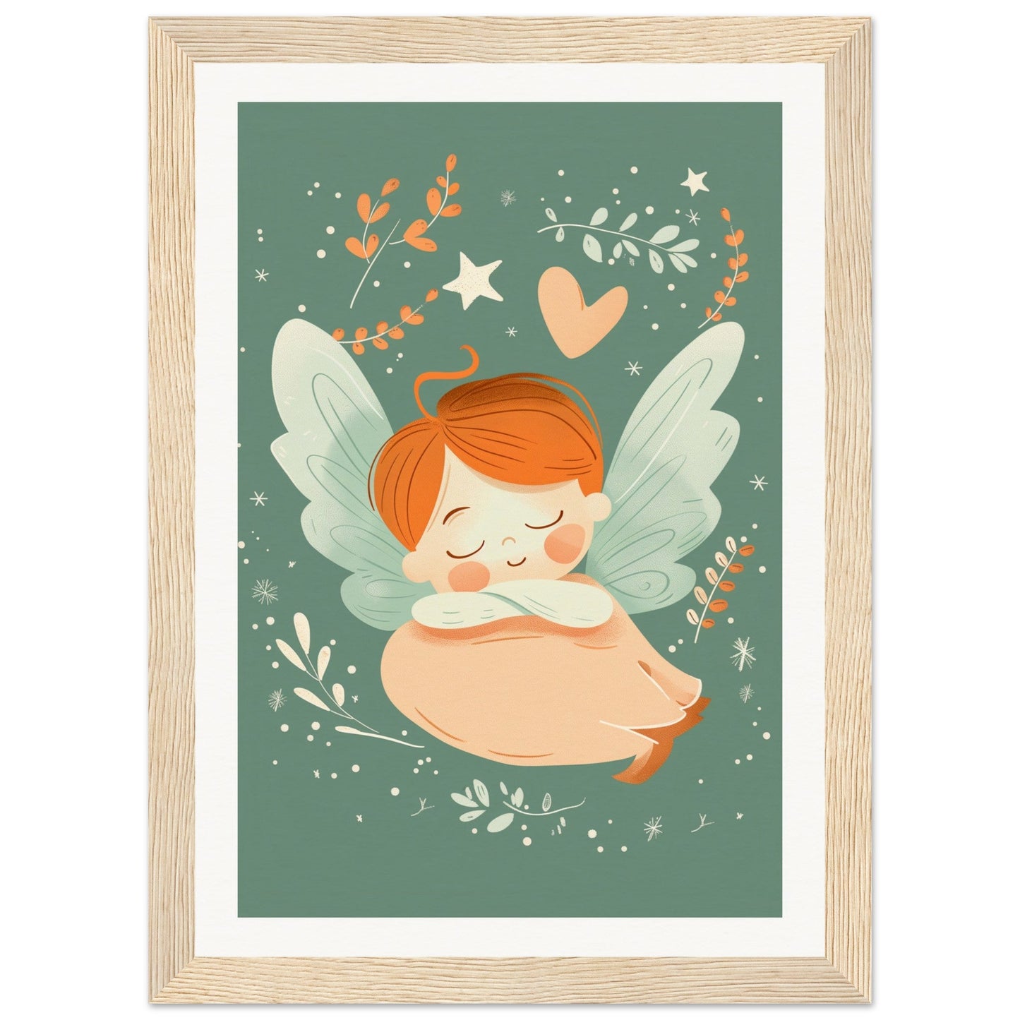 Poster Chambre Bébé Mignon ( 21x29.7-cm-Bois-clair)