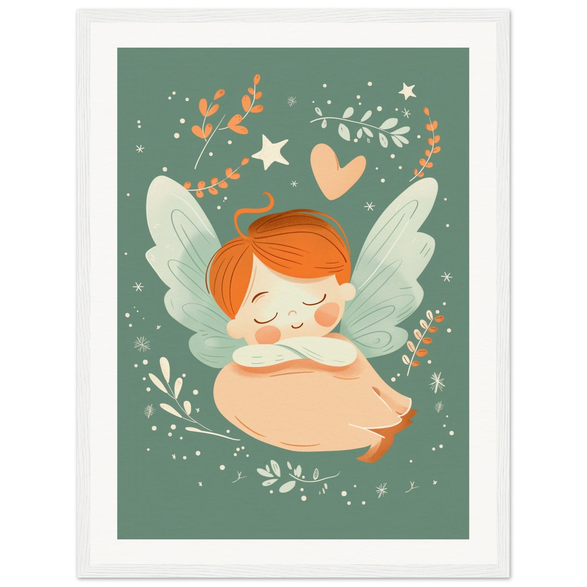 Poster Chambre Bébé Mignon ( 45x60-cm-Bois-blanc)