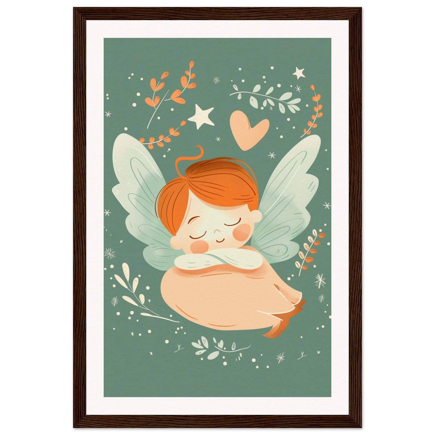 Poster Chambre Bébé Mignon ( 30x45-cm-Bois-foncé)