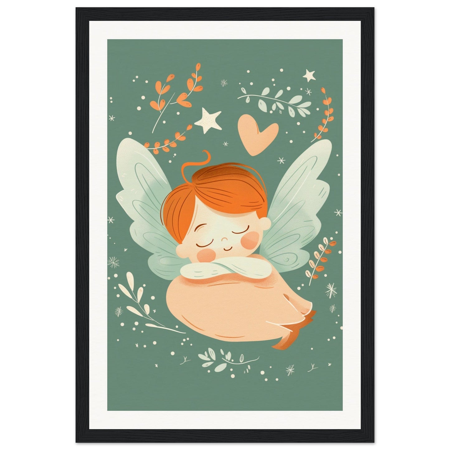 Poster Chambre Bébé Mignon ( 30x45-cm-Bois-noir)