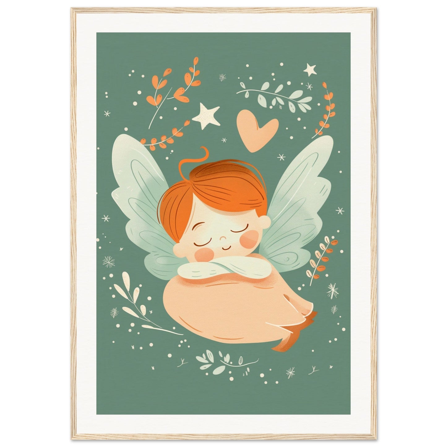 Poster Chambre Bébé Mignon ( 70x100-cm-Bois-clair)