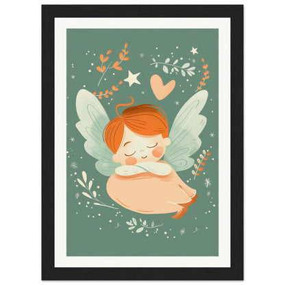 Poster Chambre Bébé Mignon ( 21x29.7-cm-Bois-noir)