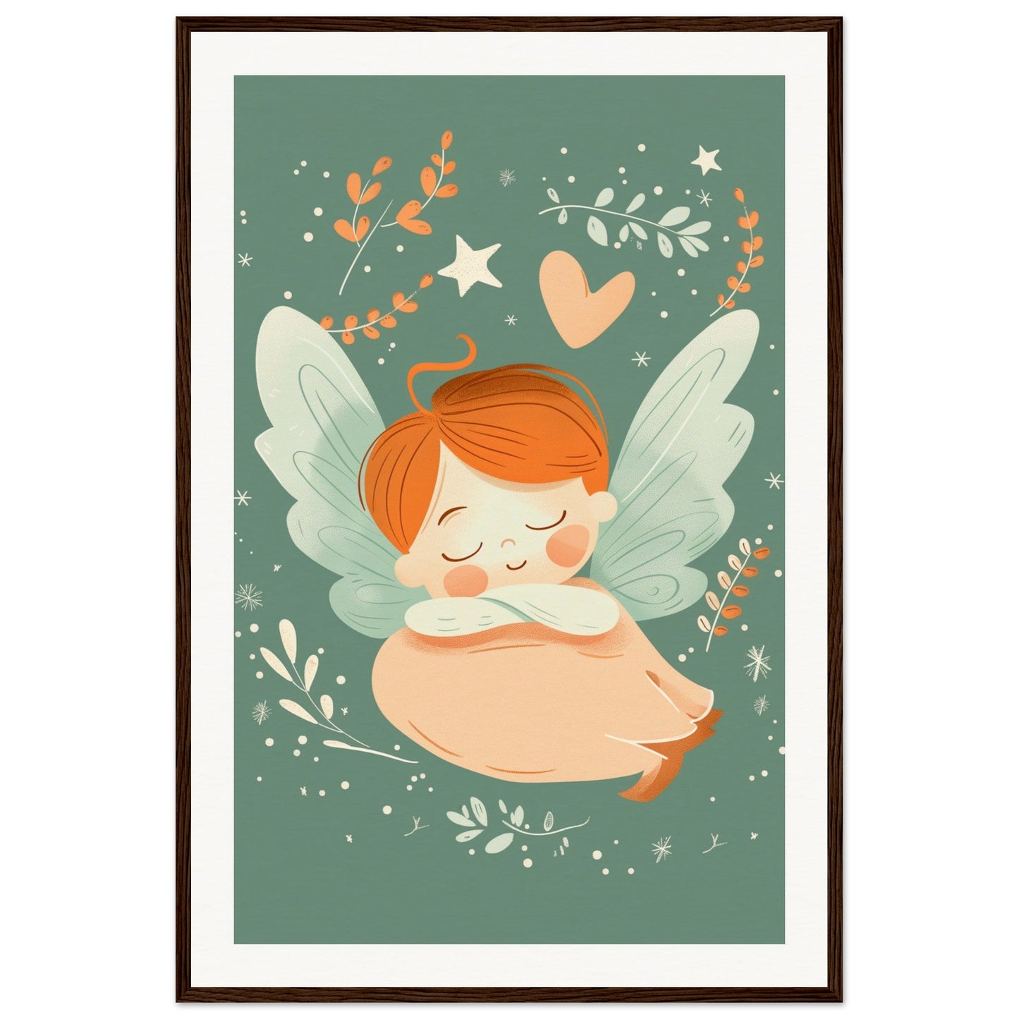 Poster Chambre Bébé Mignon ( 60x90-cm-Bois-foncé)